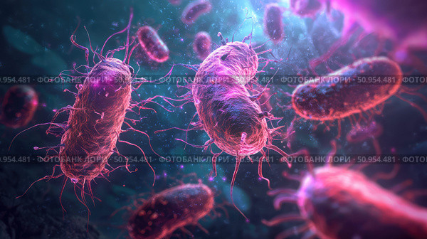 microorganisms emitting bacteria ai generated. Стоковое AI-изображение, AI-художник Vectorwin / Фотобанк Лори