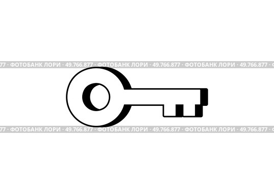 Minimalist black key representing security and access in digital systems. Ideal for cybersecurity, digital security, blockchain technology, access control, and online privacy.. Minimalist black key representing security and access in digital systems and blockchain technology. Стоковая иллюстрация, агентство Ingram Publishing / Фотобанк Лори