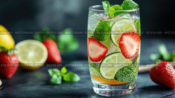 mint detox water ai generated. Стоковое AI-изображение, AI-художник Vectorwin / Фотобанк Лори