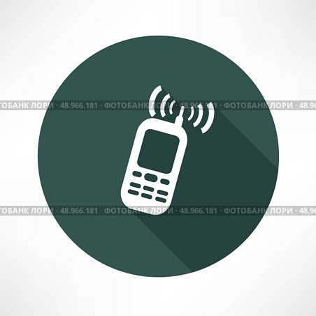 mobile phone calling icon Flat modern style vector illustration. Стоковая иллюстрация, агентство Ingram Publishing / Фотобанк Лори