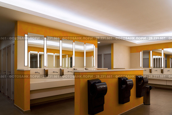 modern large toilet in the administrative building. Стоковое фото, фотограф Володина Ольга / Фотобанк Лори