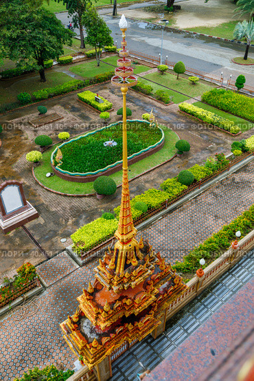 Monastic temple in Thailand. View from above (2018 год). Стоковое фото, фотограф Юрий Поздников / Фотобанк Лори