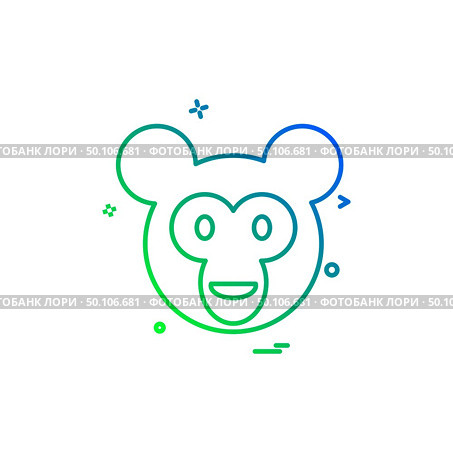 Monkey icon design vector . Стоковая иллюстрация, агентство Ingram Publishing / Фотобанк Лори