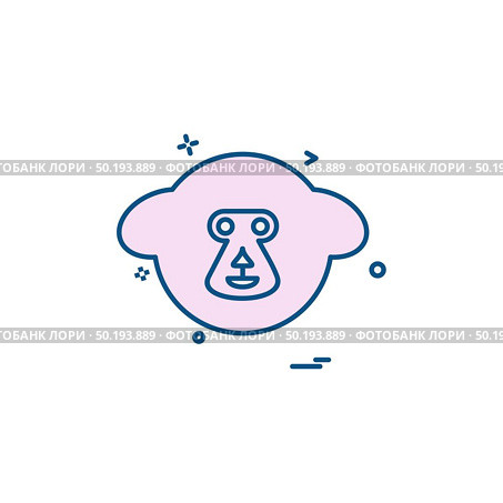 Monkey icon design vector. Стоковая иллюстрация, агентство Ingram Publishing / Фотобанк Лори