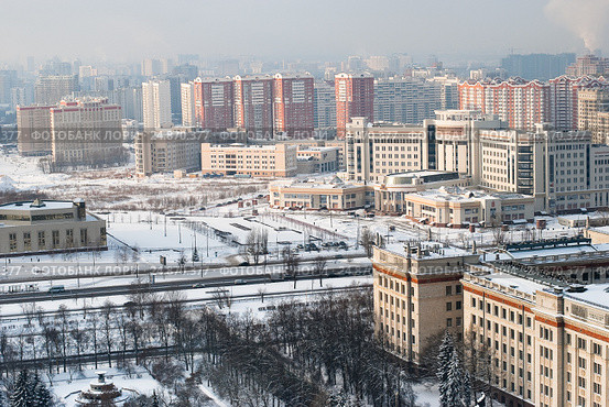 Москва. Раменки. Вид с главного здания МГУ (2016 год). Стоковое фото, фотограф Ольга Пашкова / Фотобанк Лори