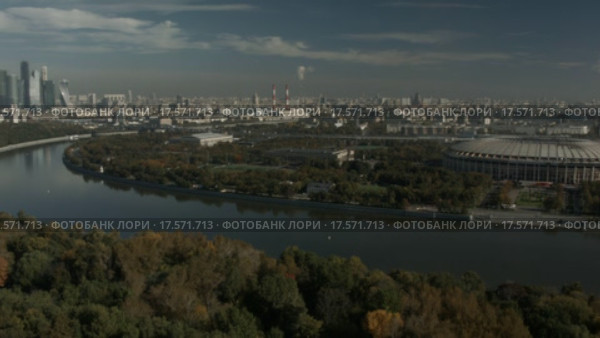 Москва с высоты птичьего полета. Стоковое видео, видеограф Евгений Ковалев / Фотобанк Лори