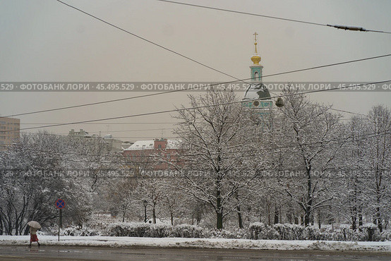 Москва зимой (2019 год). Стоковое фото, фотограф YuryKara / Фотобанк Лори