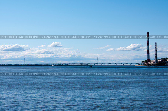 Мост через реку Амур в Хабаровске (2016 год). Стоковое фото, фотограф Катерина Белякина / Фотобанк Лори