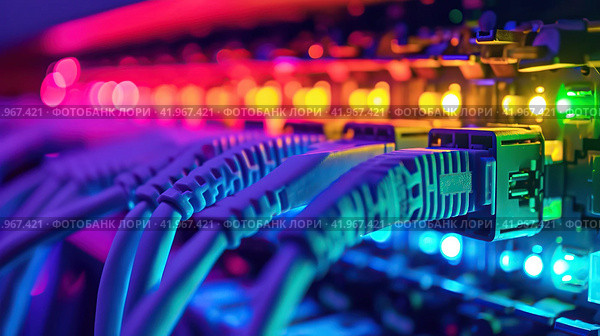Multi-colored wires. Internet connection. generative ai. Стоковое AI-изображение, AI-художник Александр Трофимович / Фотобанк Лори
