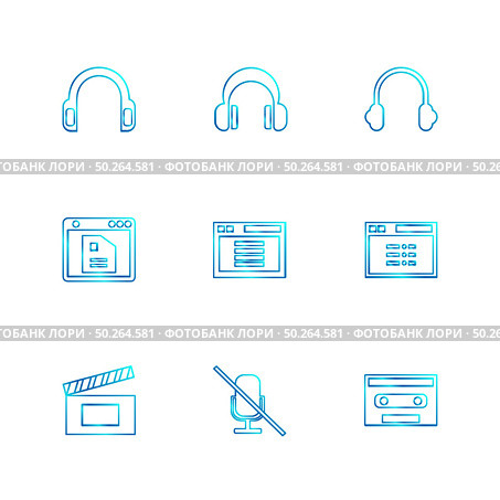 multimedia , user interface , camera , technology , play , pause , camcoder , video , click , capture , image , photography , photograph , icon, vector, design,  flat,  collection, style, creative,  icons. Стоковая иллюстрация, агентство Ingram Publishing / Фотобанк Лори