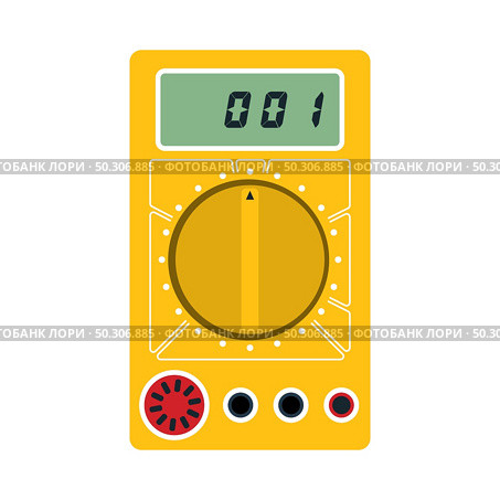 Multimeter Icon. Flat Color Design. Vector Illustration. Стоковая иллюстрация, агентство Ingram Publishing / Фотобанк Лори