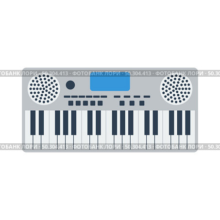 Music Synthesizer Icon. Flat Color Design. Vector Illustration. Стоковая иллюстрация, агентство Ingram Publishing / Фотобанк Лори