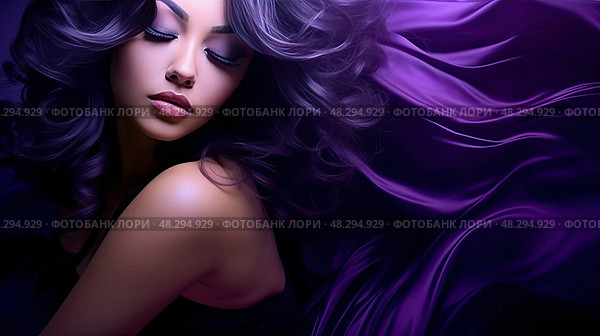 mystery seduction purple ai generated. Стоковое AI-изображение, AI-художник Vectorwin / Фотобанк Лори
