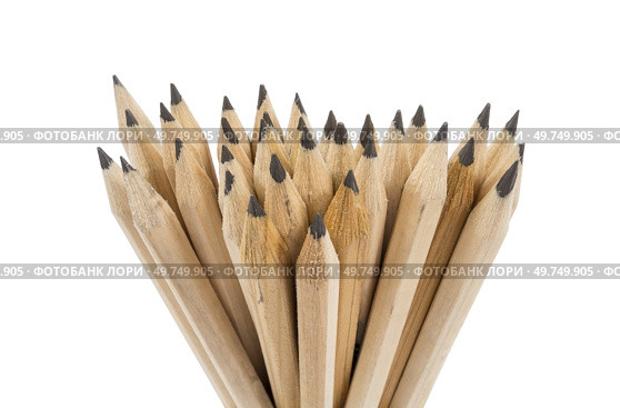 Набор чертежных карандашей на белом фоне. A set of drawing pencils on a white background. Стоковое фото, фотограф Татьяна Д / Фотобанк Лори