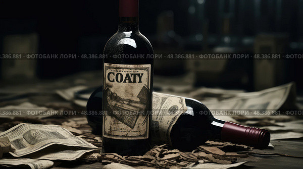 nasty bad wine ai generated. Стоковое AI-изображение, AI-художник Vectorwin / Фотобанк Лори