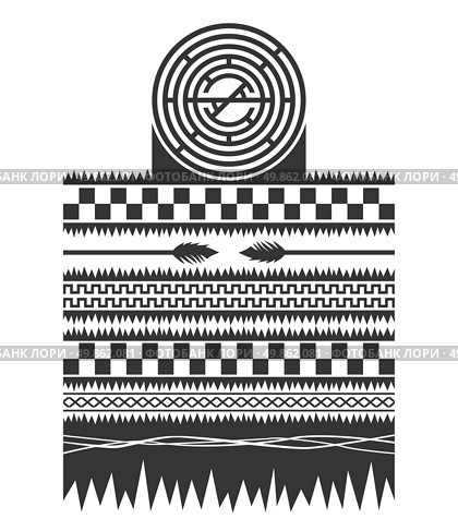 native american pattern vector graphic art illustration. Стоковая иллюстрация, агентство Ingram Publishing / Фотобанк Лори
