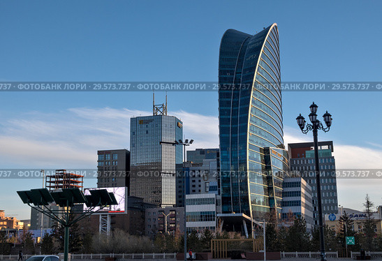 Небоскребы в Улан-Баторе, Монголия (2018 год). Редакционное фото, фотограф Евгений Прокофьев / Фотобанк Лори