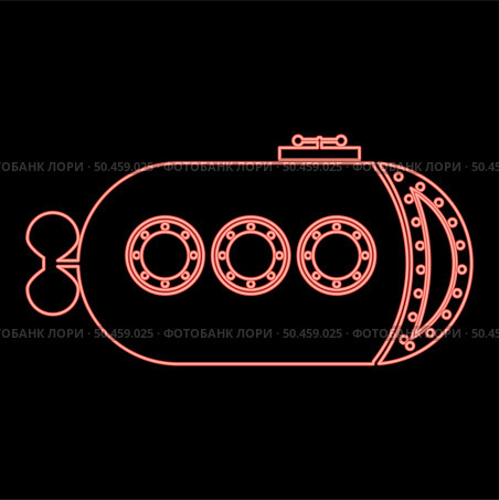 Neon bathyscaphe Underwater boat ship Submarine red color vector illustration image flat style light. Neon bathyscaphe Underwater boat ship Submarine red color vector illustration image flat style. Стоковая иллюстрация, агентство Ingram Publishing / Фотобанк Лори