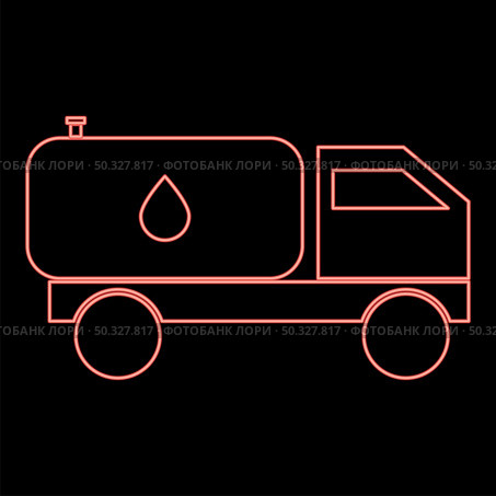 Neon cistern truck red color vector illustration flat style light image. Neon cistern truck red color vector illustration flat style image. Стоковая иллюстрация, агентство Ingram Publishing / Фотобанк Лори