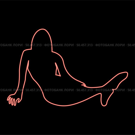 Neon mermaid red color vector illustration image flat style light. Neon mermaid red color vector illustration image flat style. Стоковая иллюстрация, агентство Ingram Publishing / Фотобанк Лори