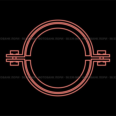 Neon metal clamp with rubber band hose red color vector illustration image flat style light. Neon metal clamp with rubber band hose red color vector illustration image flat style. Стоковая иллюстрация, агентство Ingram Publishing / Фотобанк Лори