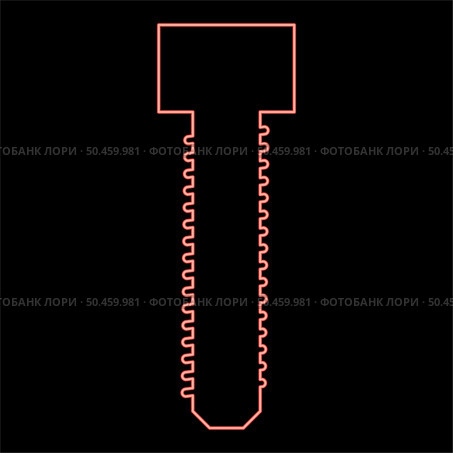 Neon screw bolt Dag red color vector illustration image flat style light. Neon screw bolt Dag red color vector illustration image flat style. Стоковая иллюстрация, агентство Ingram Publishing / Фотобанк Лори