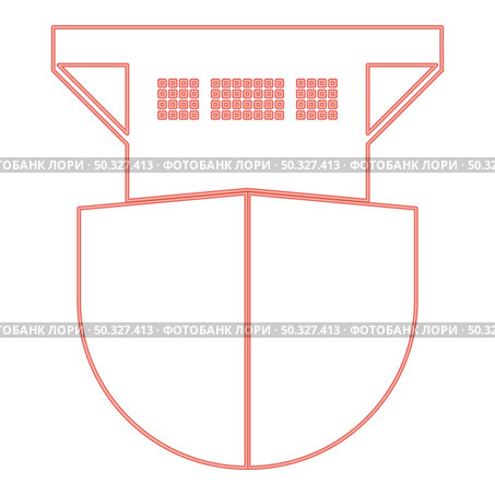 Neon seagoing cargo ship red color vector illustration flat style light image. Neon seagoing cargo ship red color vector illustration flat style image. Стоковая иллюстрация, агентство Ingram Publishing / Фотобанк Лори