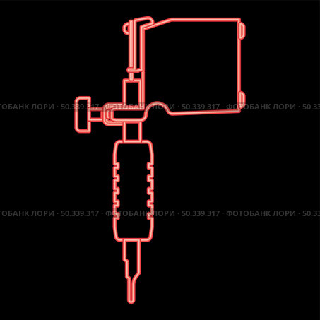 Neon tattoo machines red color vector illustration image flat style light. Neon tattoo machines red color vector illustration image flat style. Стоковая иллюстрация, агентство Ingram Publishing / Фотобанк Лори