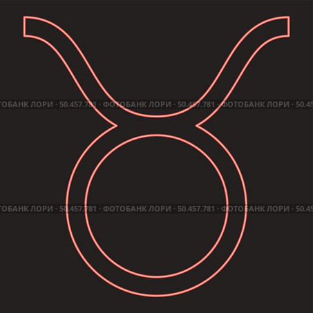 Neon taurus symbol red color vector illustration image flat style light. Neon taurus symbol red color vector illustration image flat style. Стоковая иллюстрация, агентство Ingram Publishing / Фотобанк Лори