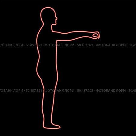 Neon zombie red color vector illustration image flat style light. Neon zombie red color vector illustration image flat style. Стоковая иллюстрация, агентство Ingram Publishing / Фотобанк Лори