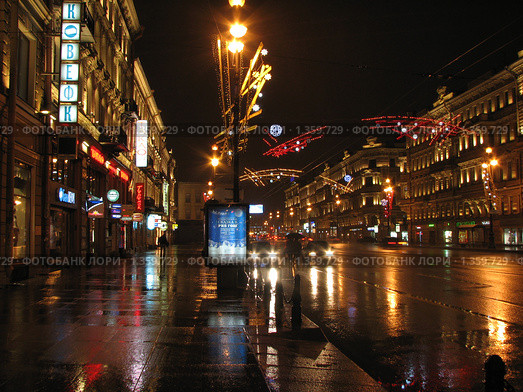 Невский проспект в ожидании нового года (2008 год). Редакционное фото, фотограф Яков Козарез / Фотобанк Лори