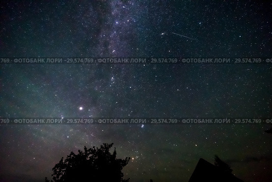 Night sky and milky way. Стоковое фото, фотограф Sergey Borisov / Фотобанк Лори