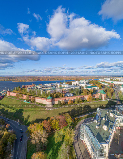 Нижегородский кремль, панорама города Нижний новгород, Бор , Россия - 11.10.2018. Редакционное фото, фотограф Геннадий Соловьев / Фотобанк Лори