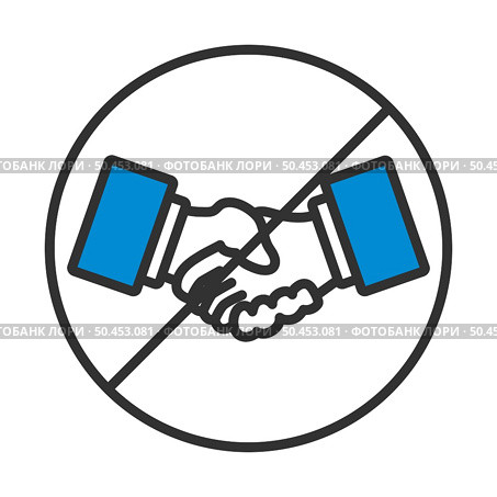 No Hand Shake Icon. Editable Bold Outline With Color Fill Design. Vector Illustration. Стоковая иллюстрация, агентство Ingram Publishing / Фотобанк Лори