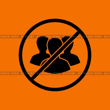 No Meeting Icon. Black on Orange Background. Vector Illustration. Стоковая иллюстрация, агентство Ingram Publishing / Фотобанк Лори