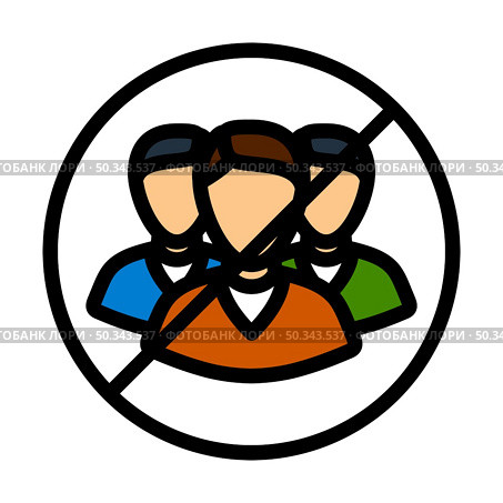 No Meeting Icon. Editable Bold Outline With Color Fill Design. Vector Illustration. Стоковая иллюстрация, агентство Ingram Publishing / Фотобанк Лори