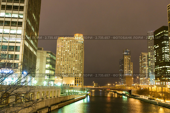 Ночной Чикаго (2010 год). Стоковое фото, фотограф Elnur / Фотобанк Лори