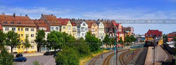 Nordhausen downtown facades Thuringia Germany. Nordhausen downtown facades in Harz Thuringia of Germany. Стоковое фото, агентство Ingram Publishing / Фотобанк Лори