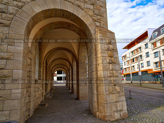 Nordhausen stadthaus archs in Harz Thuringia of Germany. Nordhausen stadthaus archs in Harz Germany. Стоковое фото, агентство Ingram Publishing / Фотобанк Лори