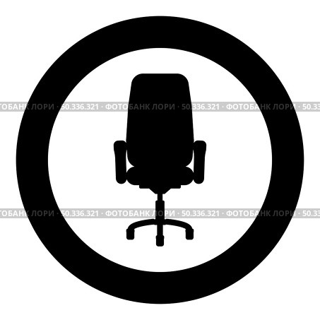 Office chair recliner icon in circle round black color vector illustration image solid outline style simple. Office chair recliner icon in circle round black color vector illustration image solid outline style. Стоковая иллюстрация, агентство Ingram Publishing / Фотобанк Лори