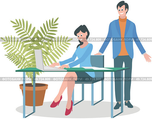 Office workers. Vector illustration. Office workers adapt to new technologies and embrace digital transformation Office work involves maintaining accurate records and documentation A worker employee. Office workers. Office workers strive for continuous improvement and growth Office work involves multitasking. Стоковая иллюстрация, агентство Ingram Publishing / Фотобанк Лори