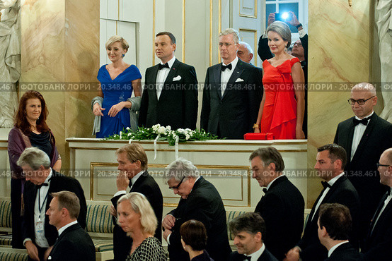 Official visit to Poland paid by His Majesty the King of the Belgians and Her Majesty the Queen of the Belgians. Reception hosted by His Majesty the King of the Belgians and Her Royal Majesty the Queen of Belgium. Редакционное фото, агентство BE&W Photo / Фотобанк Лори