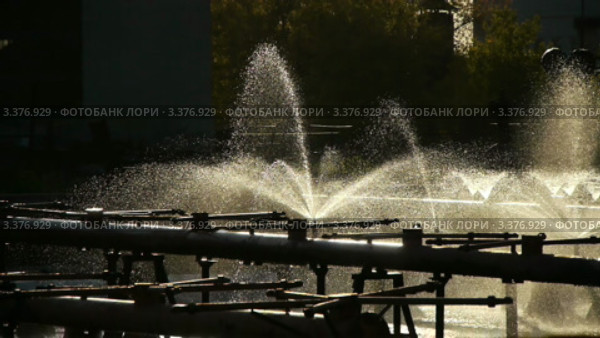 Охлаждающие фонтаны. Стоковое видео, видеограф Перов Евгений / Фотобанк Лори