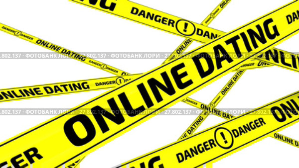 Online dating. Danger. Yellow warning tapes. Стоковая анимация, аниматор WalDeMarus / Фотобанк Лори