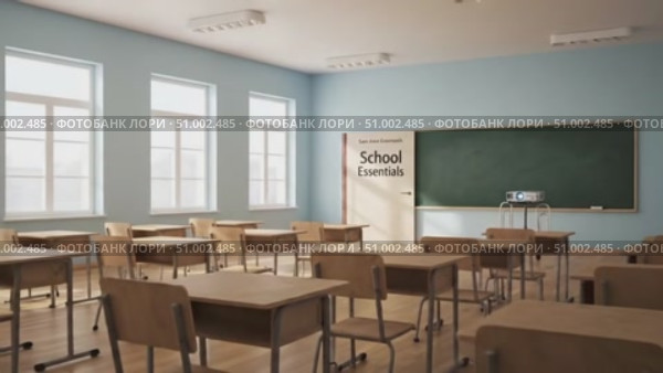 Open book transforming into classroom with students arriving. Стоковое AI-видео, аниматор Юрий Поздников / Фотобанк Лори
