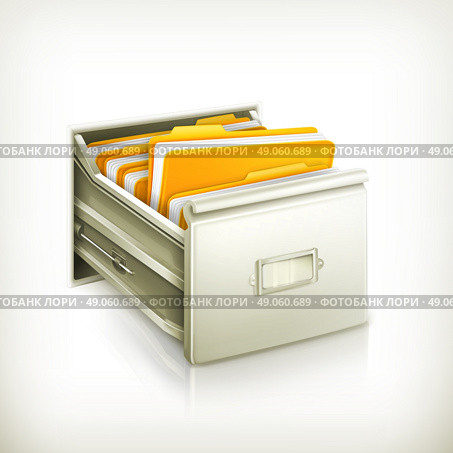 Open card catalog, vector icon. Стоковая иллюстрация, агентство Ingram Publishing / Фотобанк Лори
