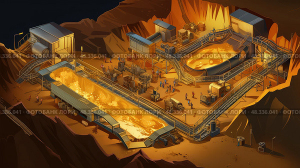 ore mining for gold ai generated. Стоковое AI-изображение, AI-художник Vectorwin / Фотобанк Лори