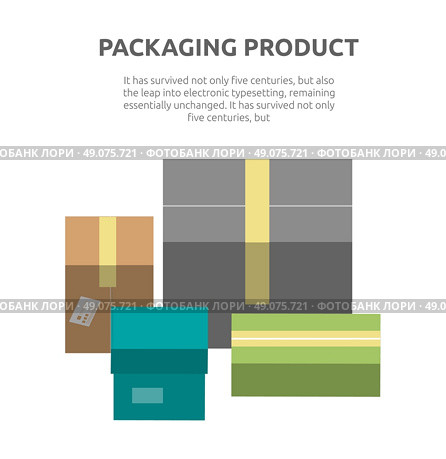 Packing product icon design style. Packing boxes, box delivery, package service, transportation parcel, deliver container, receive pack, send and logistic illustration. Isolated packing product icon. Стоковая иллюстрация, агентство Ingram Publishing / Фотобанк Лори