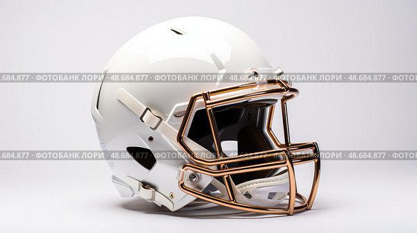 padding football helmet white background ai generated. Стоковое AI-изображение, AI-художник Vectorwin / Фотобанк Лори