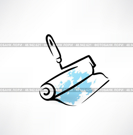 painter roller grunge icon. Стоковая иллюстрация, агентство Ingram Publishing / Фотобанк Лори